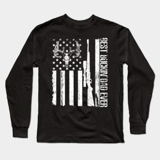 Deer Hunting US Flag Best Buckin Dad Ever Love Long Sleeve T-Shirt